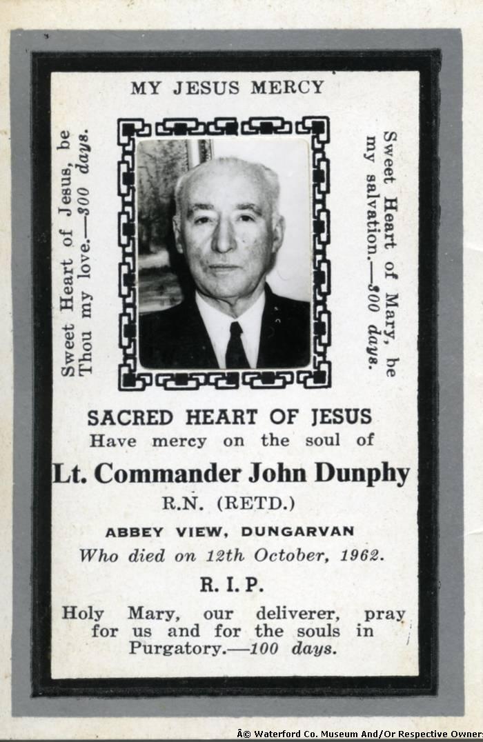 Mortuary Card, Lieutenant Commander John Dunphy