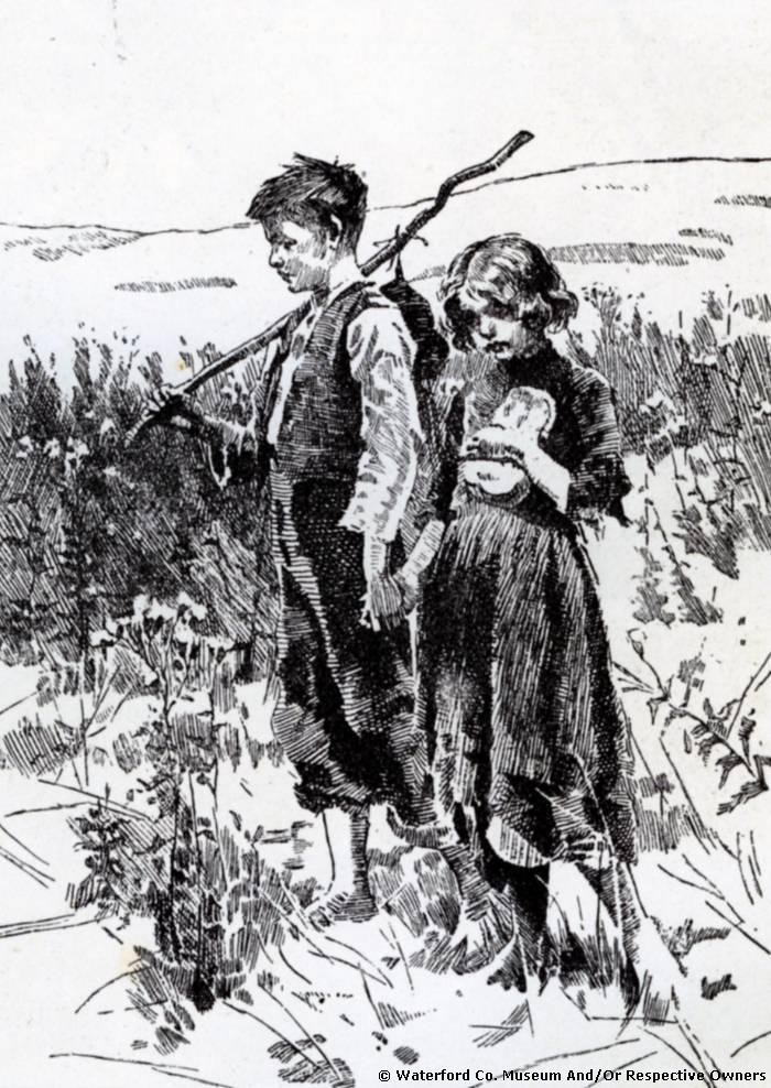 Two Destitute Children By The Side Of The Road