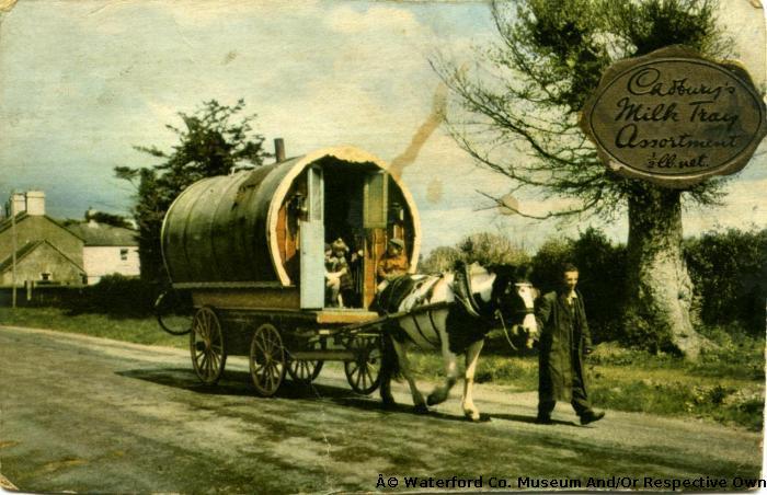 Barney Dunne Leading A Horse & Caravan Near Rathgormack