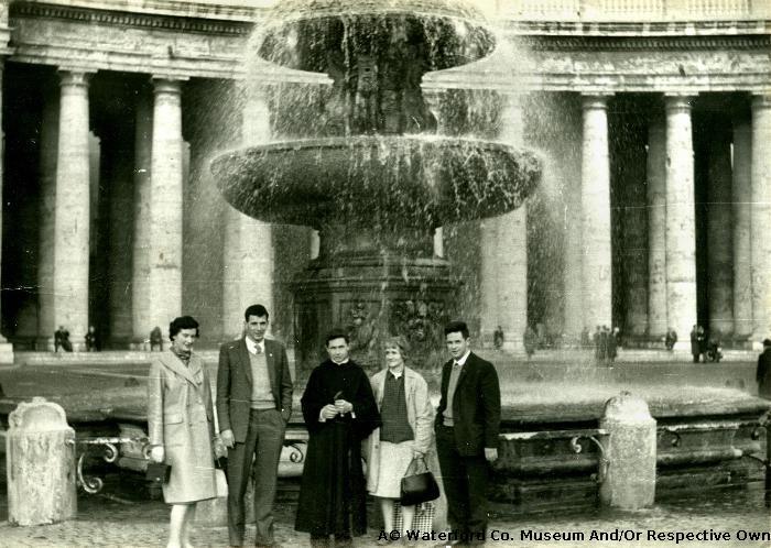 Mansfield Family At A Fountain In Rome For Ordination