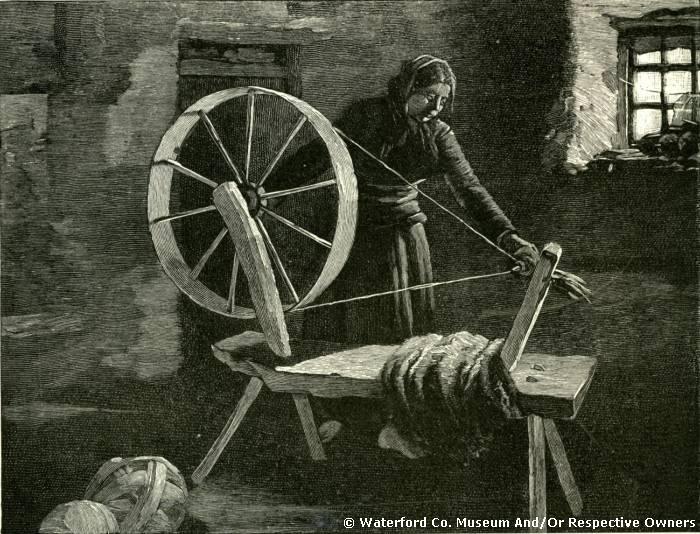 Woman Spinning Wool In Lismore