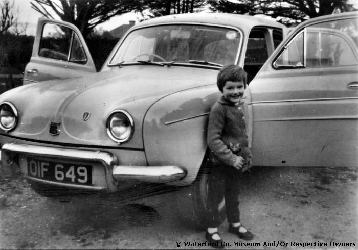 Sheena O'Sullivan Beside Renault Dauphine Car, Ring