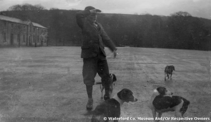 R Dawnay With Dogs, Curraghmore House, Portlaw