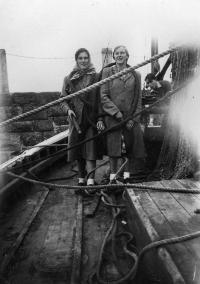 Miadachain Sisters On Board A Trawler, Helvick