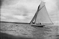 Sailing Boat Taking Part In A Regatta At Helvick Head