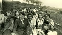 Large Crowd Attending A Picnic At Helvick
