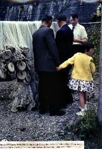 Men & Child Standing By Nets In Ballinagoul (Baile Na nGall) Ring